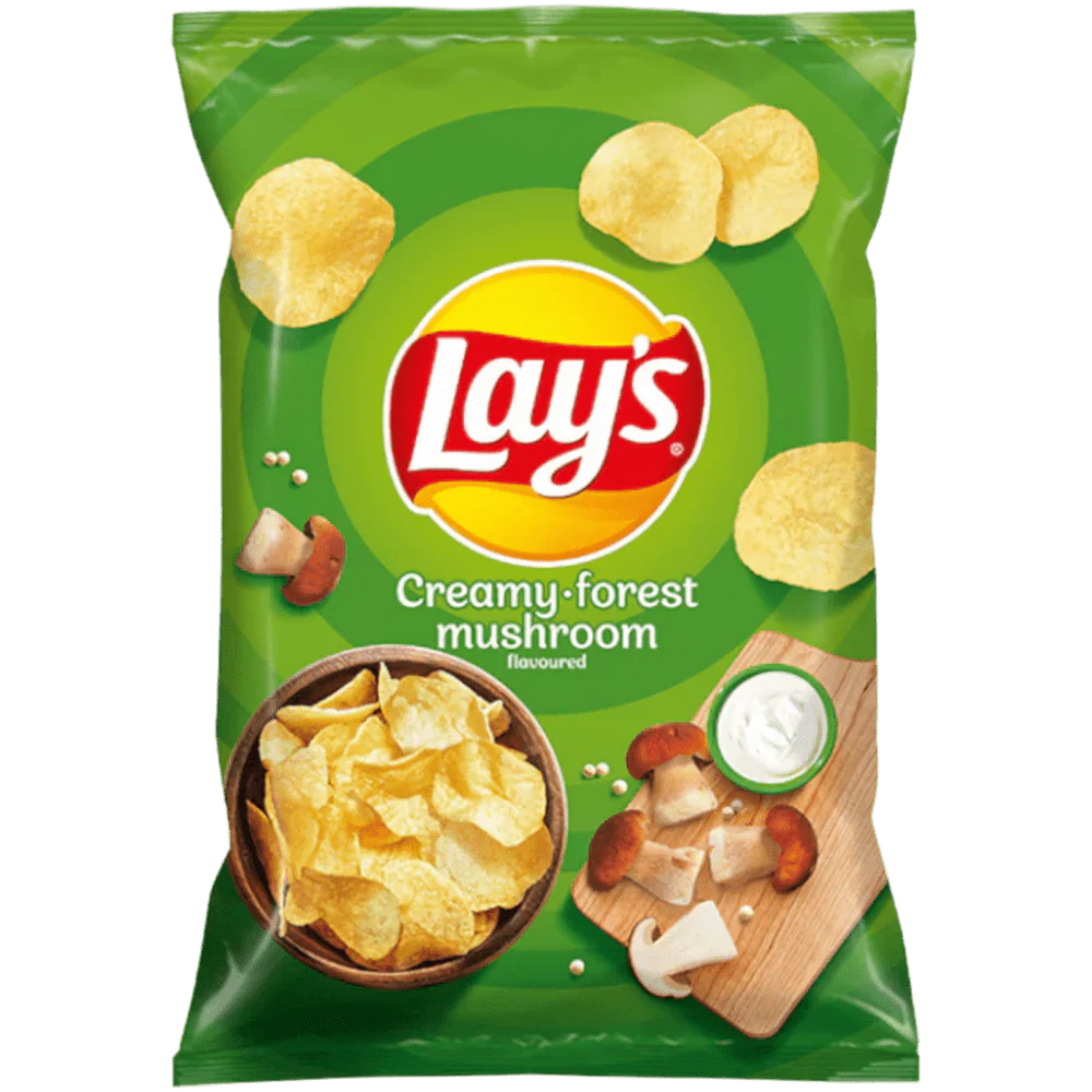 Lay's Creamy Forest Mushroom (Белые грибы со сметанкой) Geschmack 130 g MHD: 28.09.2025